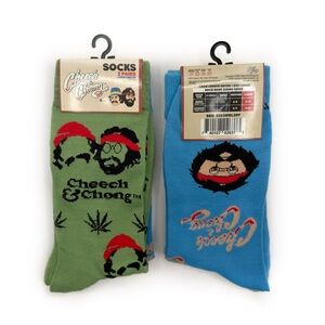 Cheech and Chong Crew Socks Mens Womens Funny Gift Blue Green Retro NWT New